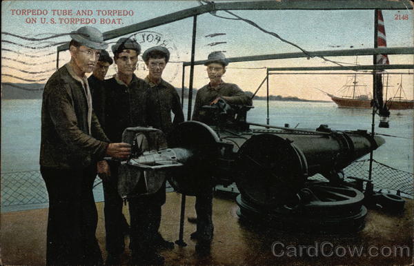 Torpedo Tube and Torpedo on U.S. Torpedo Boat Boats, Ships