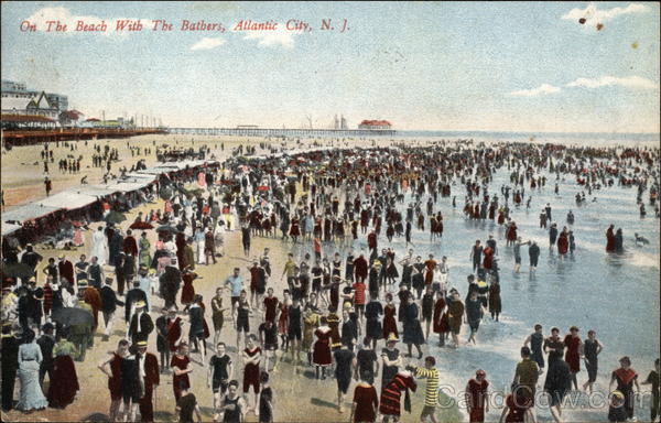 On the Beach with the Bathers Atlantic City New Jersey