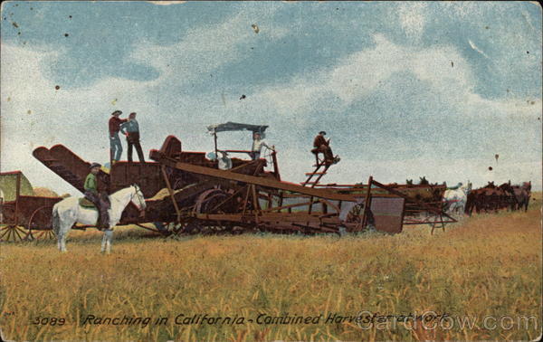 Ranching in California - Combined Harvester at Work