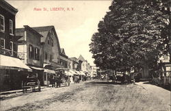 Main Street View Liberty, NY Postcard Postcard