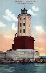 The Lighthouse at San Pedro Harbor Los Angeles, CA Postcard Postcard
