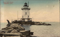 Outer Light House Old Saybrook, CT Postcard Postcard