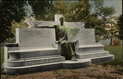 Noah Webster Statue, Amherst College Postcard