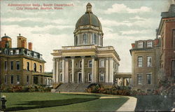 Administration Building, South Department, City Hospital Postcard