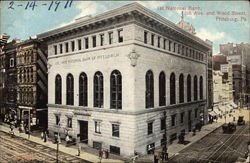 1st National Bank, 5th Ave. and Wood Street Postcard