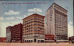 Corner of Michigan Avenue and Griswold St Postcard