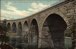 Stone Arch Bridge on Brilliant Cut Postcard