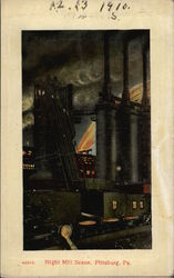 Night Mill Scene Postcard