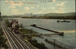 Lock and Dam on the Ohio River Postcard