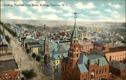 Looking Northeast from Realty Building Charlotte, NC Postcard Postcard