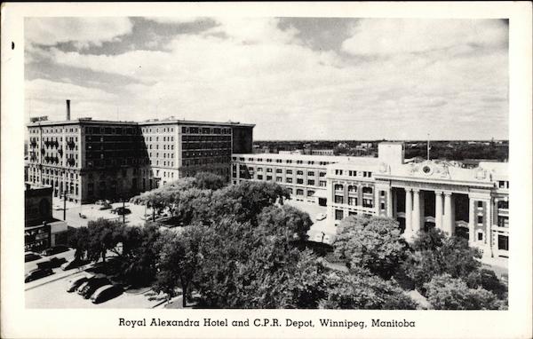 Royal Alexandra Hotel and C.P.R. Station Winnipeg MB Canada