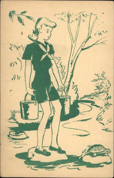 A Girl Scout Camp Post Card Girl Scouts