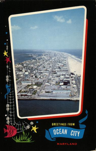 Looking North from the Inlet toward the Delaware Line Ocean City Maryland