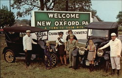 A Town to Grow With - Scouts, Guides and Vintage Cars Postcard