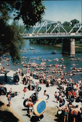 Annual Tube Float - Home of Fanny in the Susquehanny Postcard