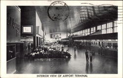 Interior View of Airport Terminal Newark, NJ Postcard Postcard