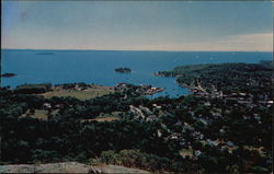 View from Mt. Battie Camden, ME Postcard Postcard