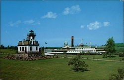 Shelburne Museum - Colchester Reef Lighthouse and S.S. Ticonderoga Postcard