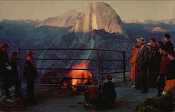 The Fire on Glacier Point Yosemite National Park, CA Postcard Postcard