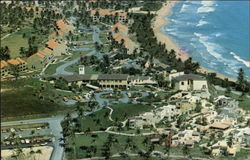 Aerial View of Town and Coast Postcard