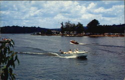 Speedboating at Brady Park Lake Hopatcong, NJ Postcard Postcard