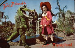 Captain Hook and the Crocodile - Disneyland Postcard