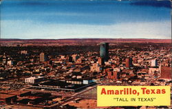 "Tall in Texas" - Aerial View of City Amarillo, TX Postcard Postcard