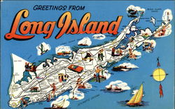 Greetings from Long Island New York Postcard Postcard
