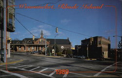 Former Train Station at Depot Square and Main, High and Clinton Streets Woonsocket, RI Postcard Postcard