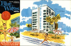 Blue Waters Hotel Miami Beach, FL Postcard Postcard