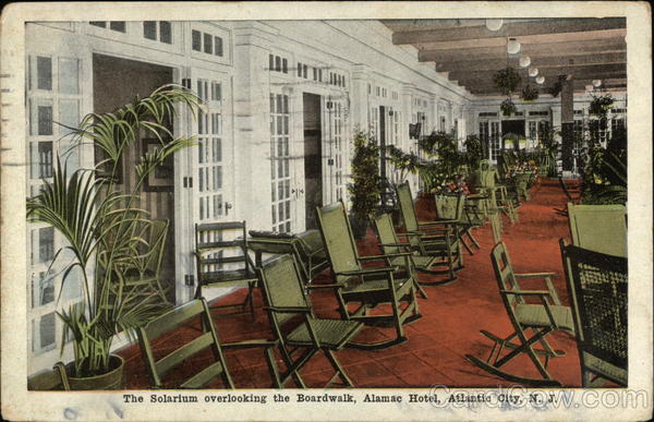 The Solarium overlooking the Boardwalk - Alamac Hotel Atlantic City New Jersey