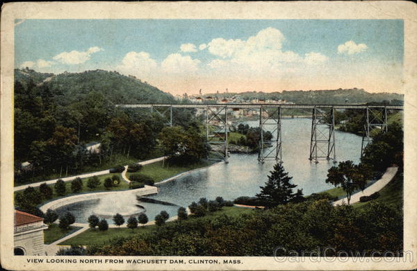 View Looking North from Wachusett Dam Clinton Massachusetts