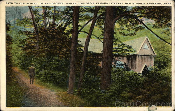 Path to Old School of Philosophy Where Concord's Famous Literary Men Studied Massachusetts