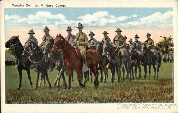 Cavalry Drill at Military Camp