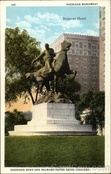 Sheridan Monument, Belmont Hotel Chicago Illinois
