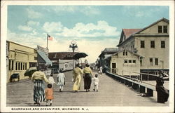 Boardwalk and Ocean Pier Wildwood, NJ Postcard Postcard