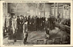 Governor Goodrich of Indiana Watches "Packey" McFarland Postcard