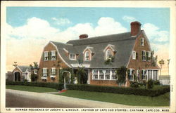 Summer Residence of Joseph C. Lincoln (Author of Cape Cod Stories) Chatham, MA Postcard Postcard