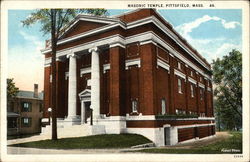 Masonic Temple Pittsfield, MA Postcard Postcard