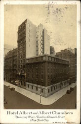 Hotel Albert and Albert Chambers, University Place, Tenth to Eleventh Street New York, NY Postcard Postcard