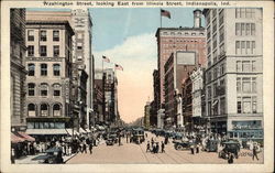 Washington Street looking East from Illinois Street Postcard