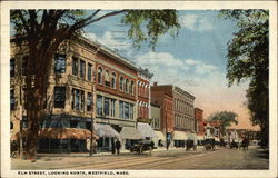 Elm Street, Looking North Westfield, MA Postcard Postcard