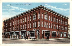 View of Commercial Hotel Eau Claire, WI Postcard Postcard