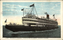 Whaleback Steamer "Christopher Columbus" Chicago, IL Postcard Postcard