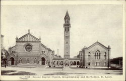 Second Baptist Church, Kingshighway and McPherson Postcard