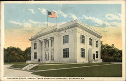 Savannah Public Library - "Make Books Thy Comrades" Georgia Postcard Postcard