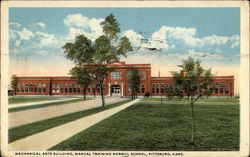 Mechanical Arts Building, Manual Training Normal School Pittsburg, KS Postcard Postcard