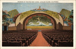 Interior of Theatre New Casino Santa Catalina Island, CA Postcard Postcard