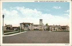 Ponce De Leon Entrance Coral Gables, FL Postcard Postcard