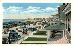 Ocean Avenue Looking South Hampton Beach, NH Postcard Postcard